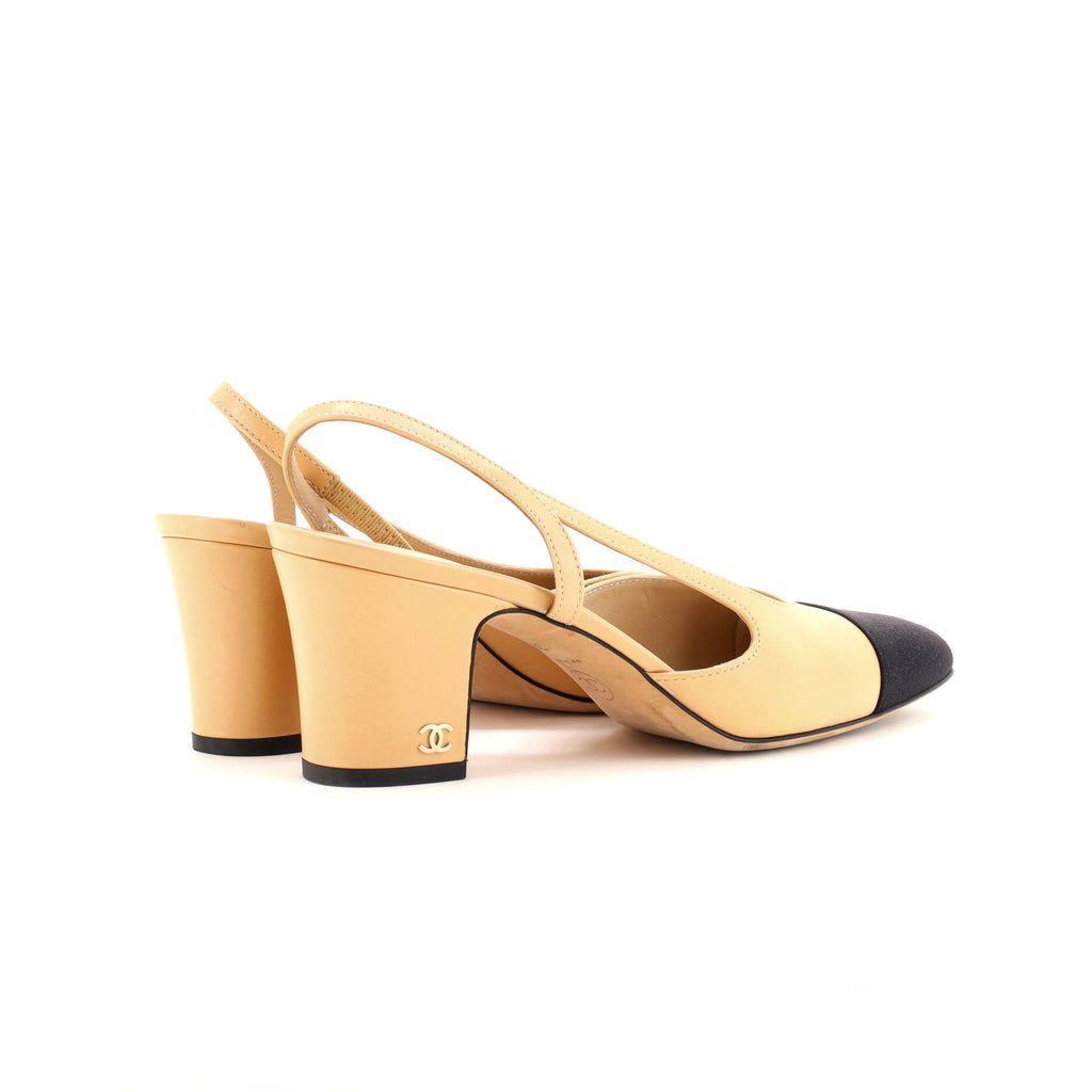Women’s Cap Toe Slingback Pumps Leather