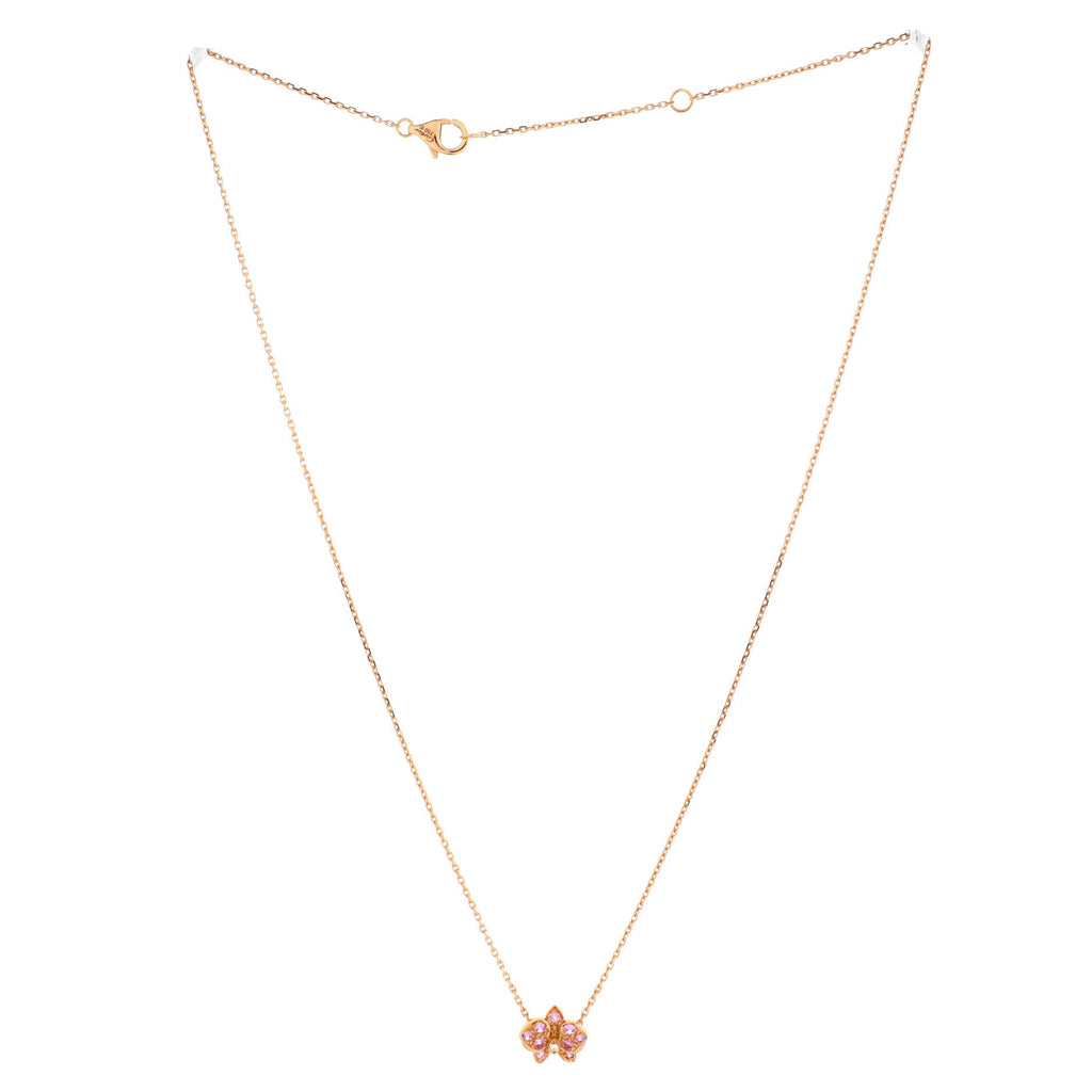 Caresse D'Orchidees Necklace 18K Rose Gold with Sapphires and Diamond Small