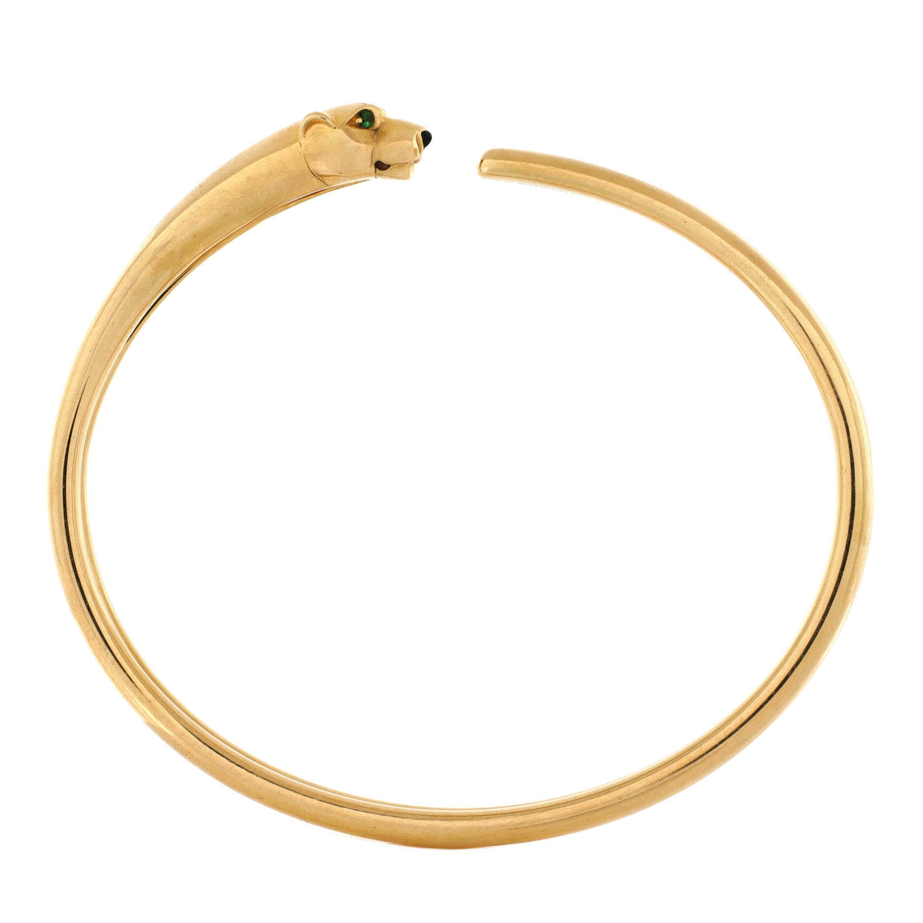 Panthere de Cartier Open Cuff Bracelet 18K Yellow Gold with Onyx and Tsavorite