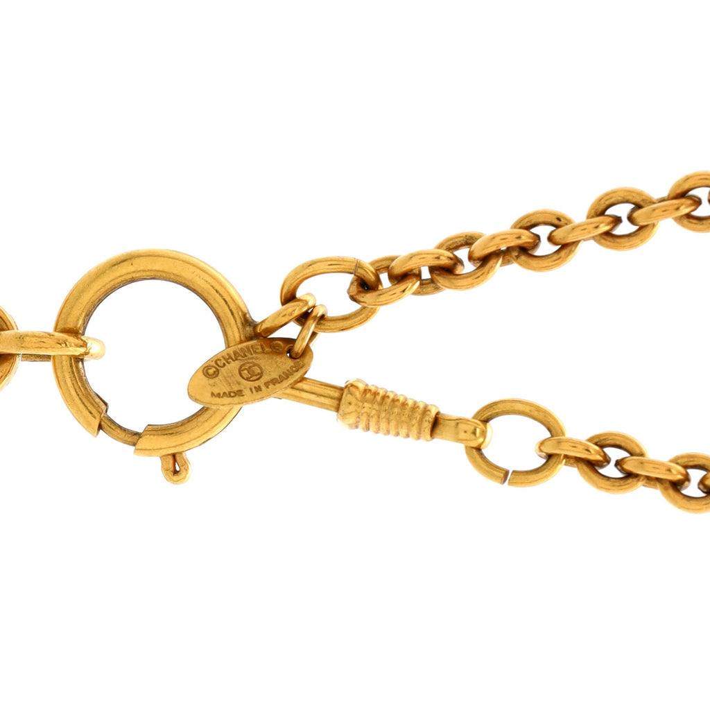 CC Medallion Pendant Necklace Metal