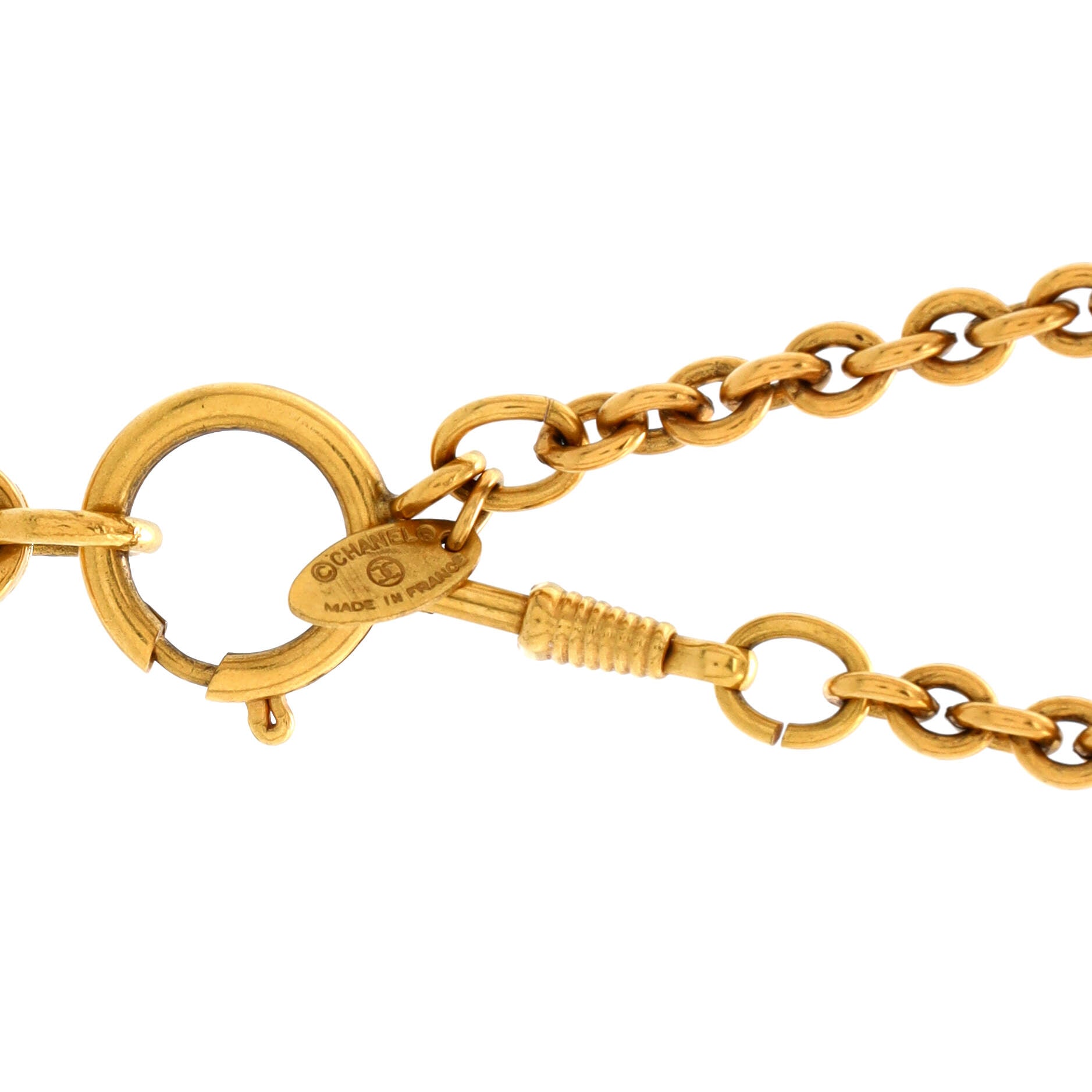 CC Medallion Pendant Necklace Metal