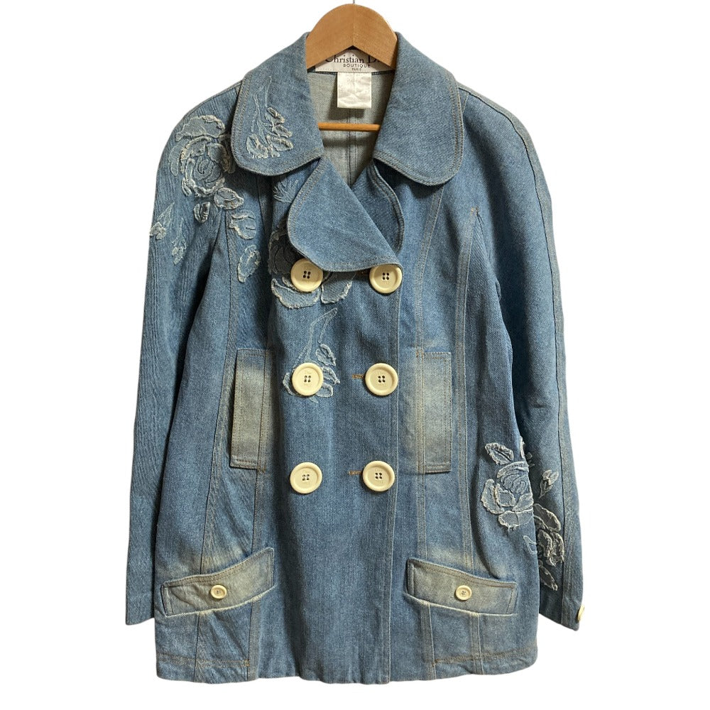 Christian Dior Denim Double-breasted Coat Cotton