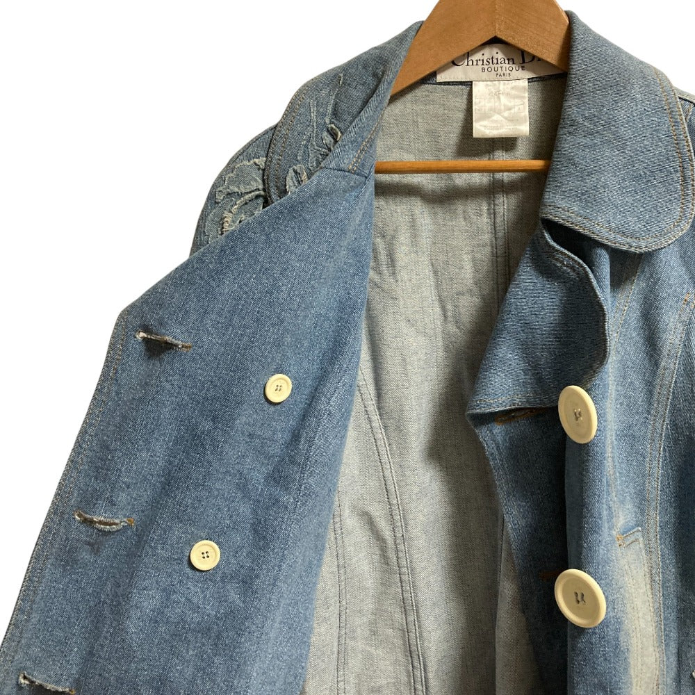 Christian Dior Denim Double-breasted Coat Cotton