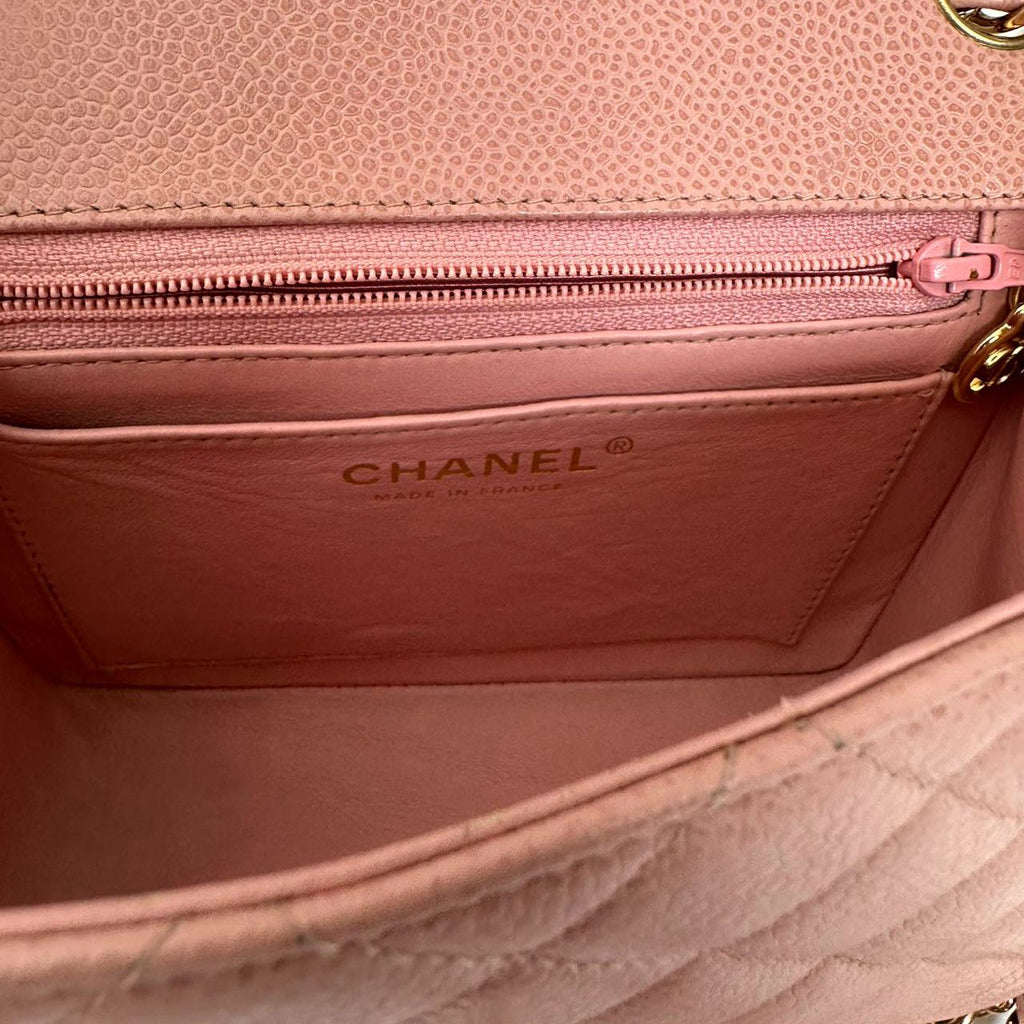 Chanel Vintage Pink Mini Square Classic Flap 2003-2004
