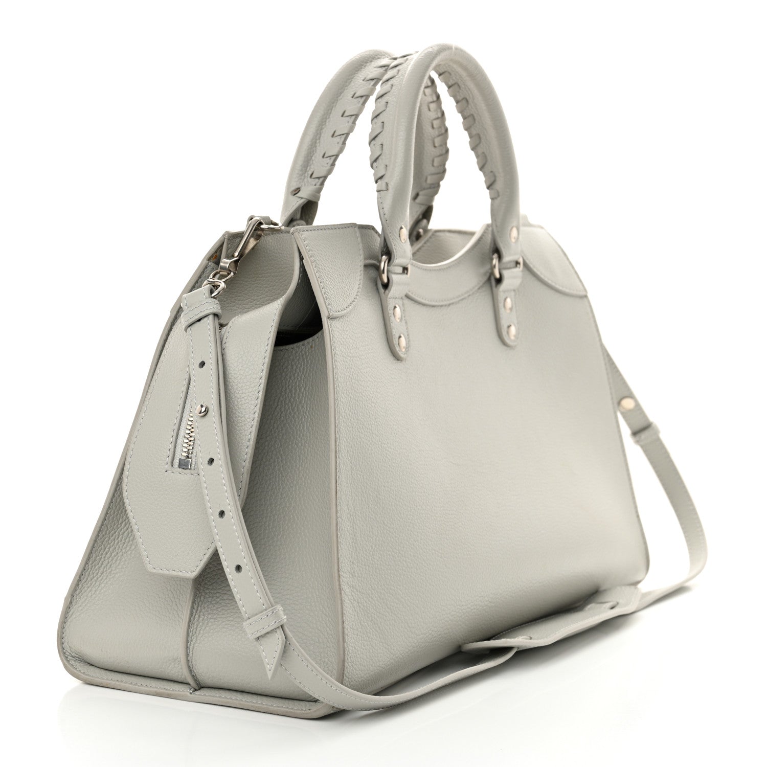 Grained Calfskin Silver Hardware Neo Classic City Light Grey