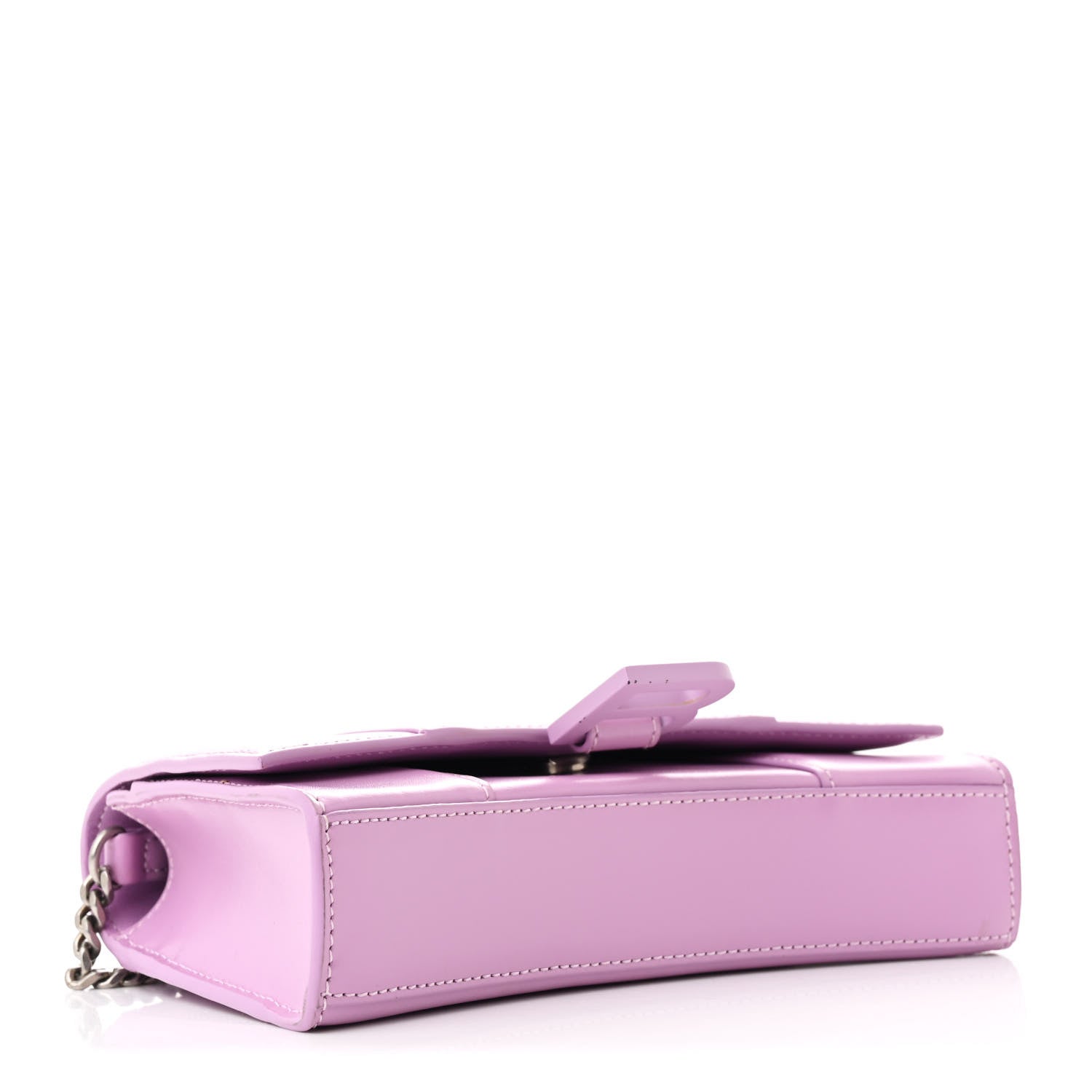 Shiny Box Calfskin Tonal B Hourglass Chain Bag Liliac