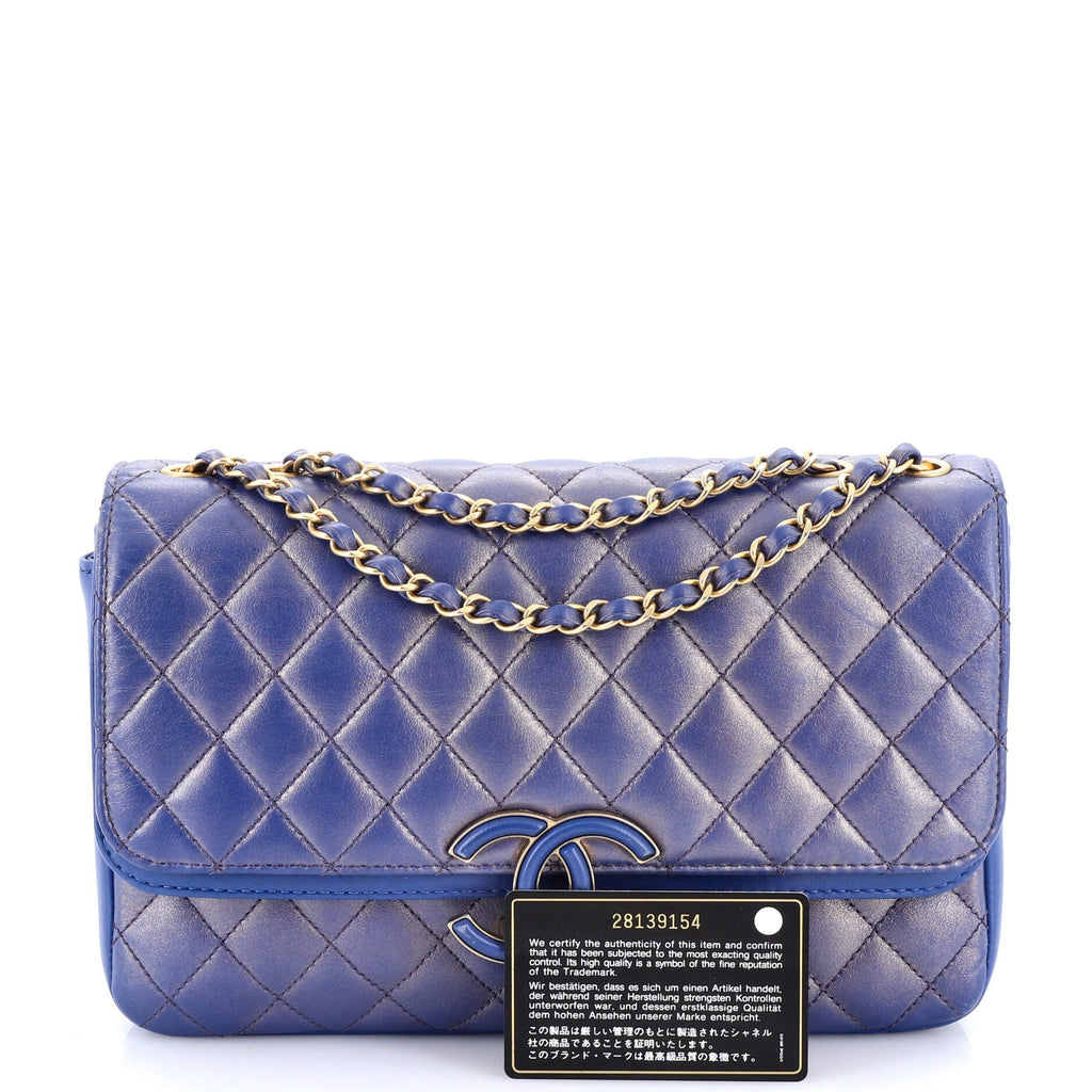 CC Chic Double Flap Bag Quilted Lambskin Medium