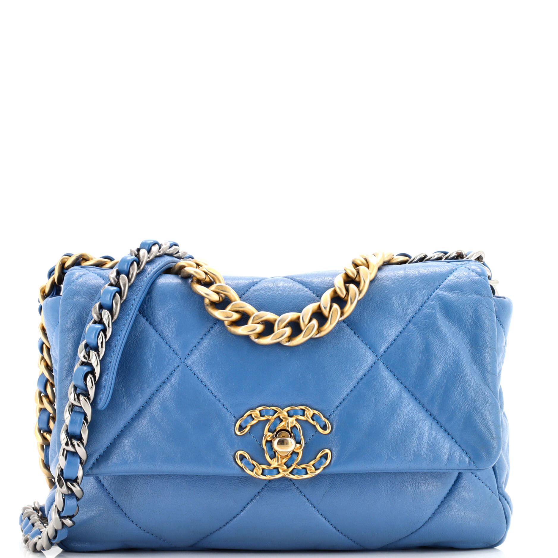 19 Flap Bag Quilted Leather Medium
