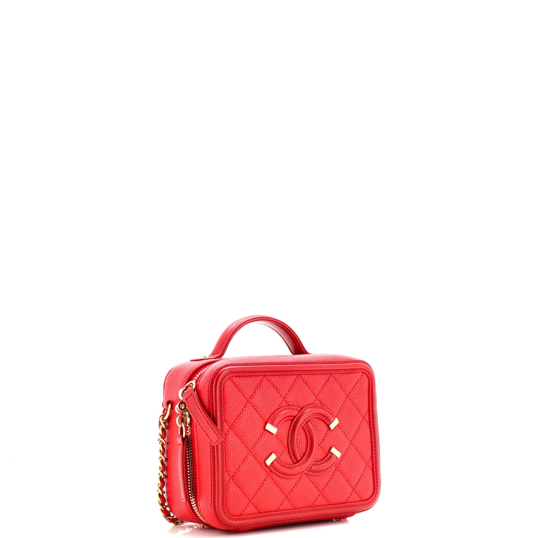 Filigree Vanity Case Quilted Caviar Small