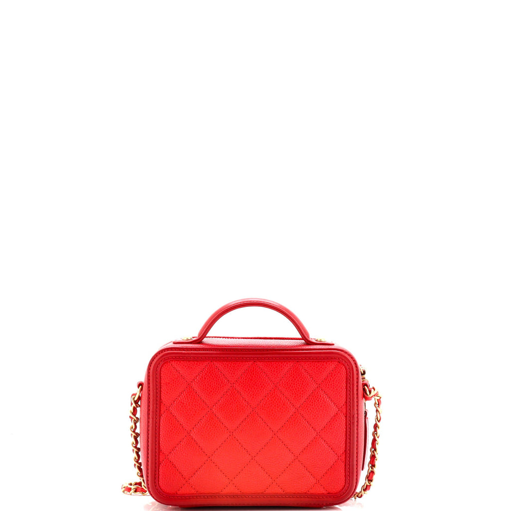 Filigree Vanity Case Quilted Caviar Small