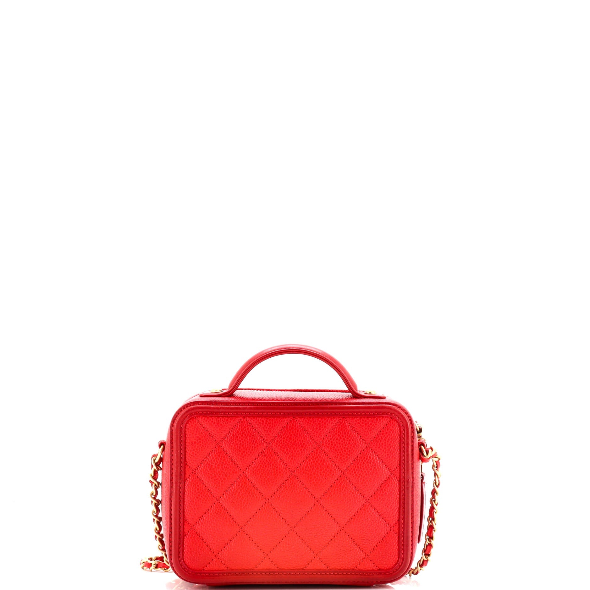 Filigree Vanity Case Quilted Caviar Small