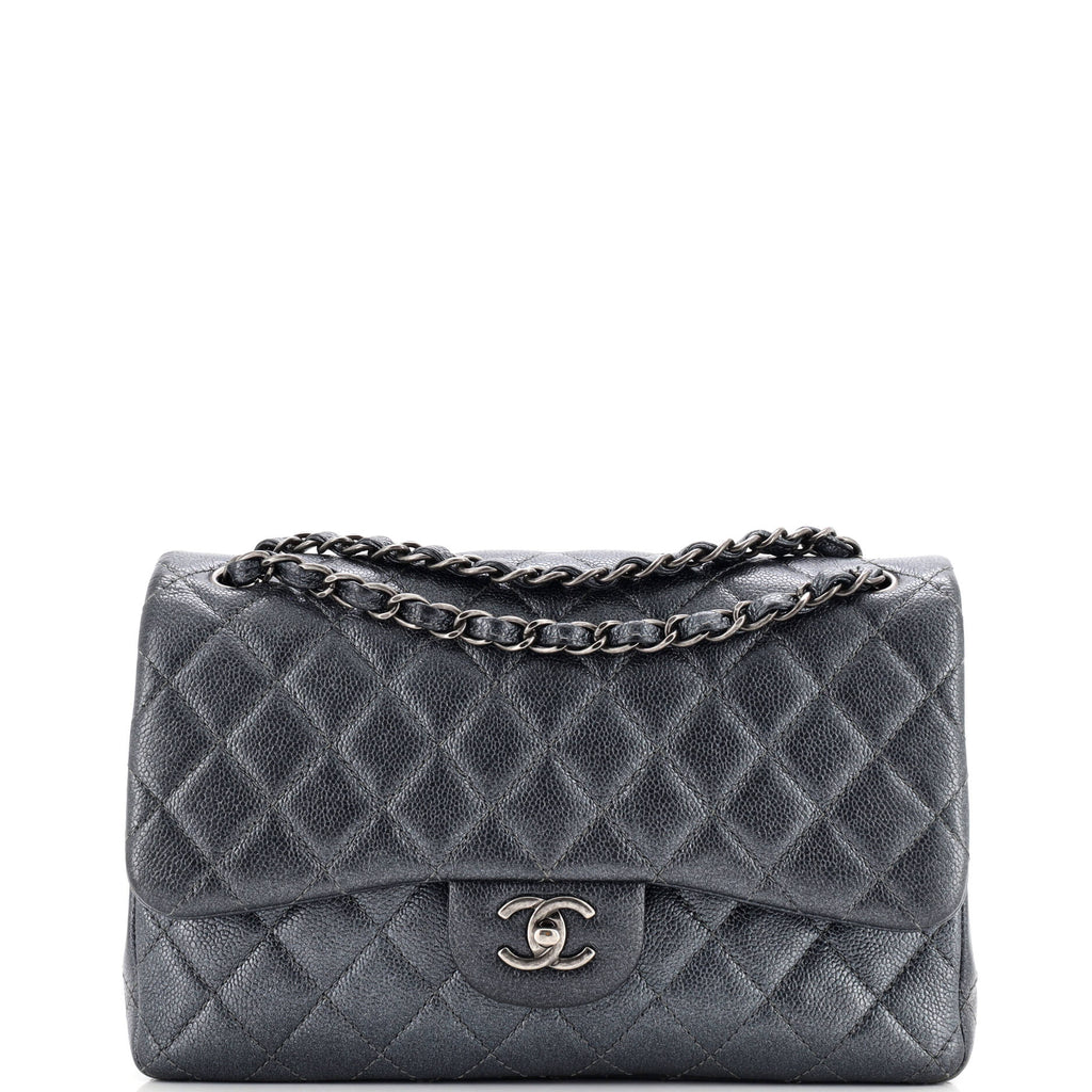 Classic Double Flap Bag Quilted Caviar Jumbo