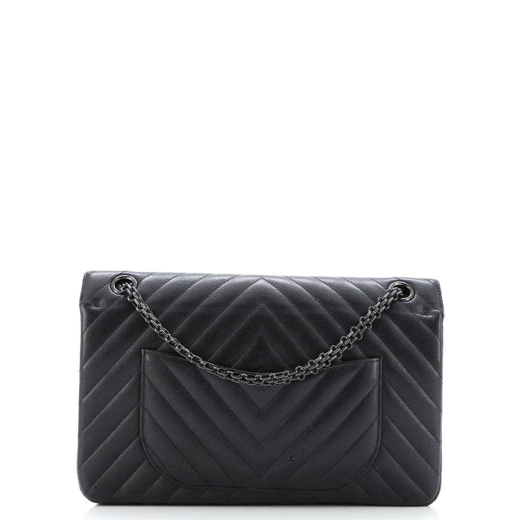 So Black Reissue 2.55 Flap Bag Chevron Sheepskin 226