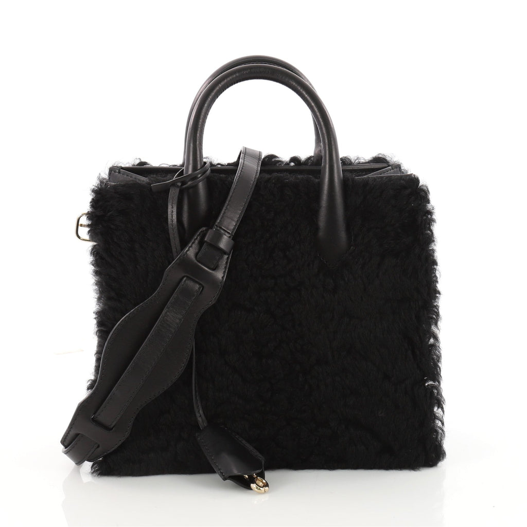 Padlock Nude All Afternoon Tote Fur with Leather Mini