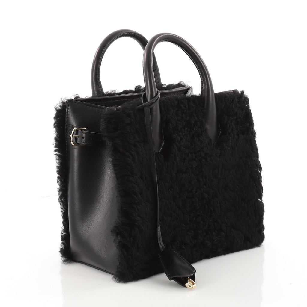 Padlock Nude All Afternoon Tote Fur with Leather Mini