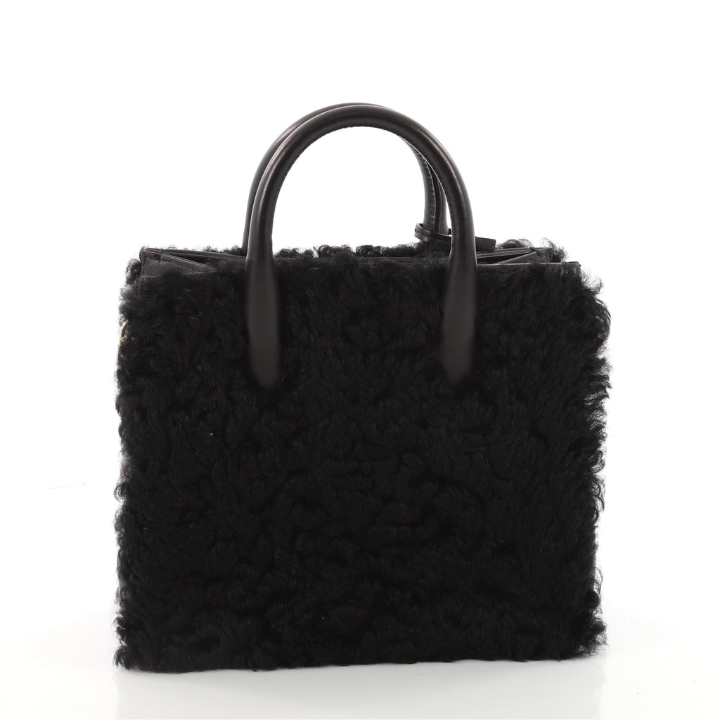 Padlock Nude All Afternoon Tote Fur with Leather Mini