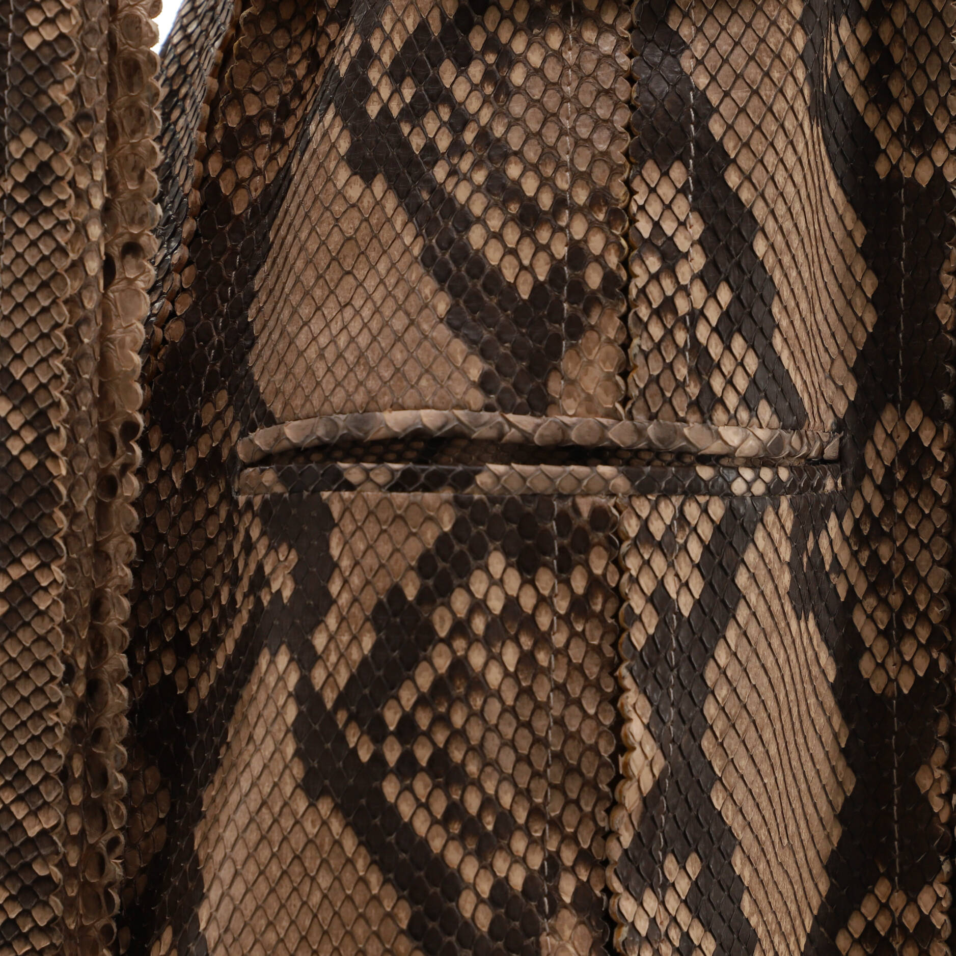 Women's Belted Button Up Coat Python