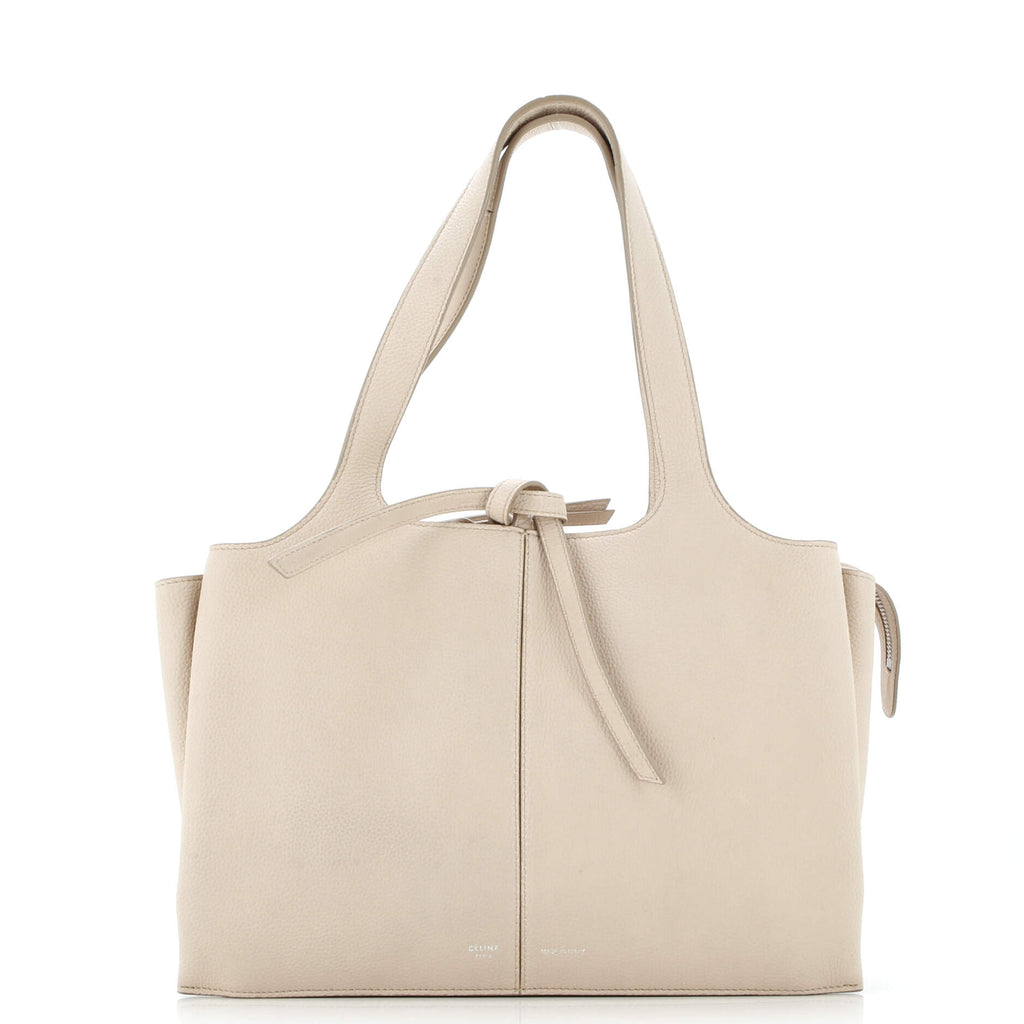 Tri-Fold Shoulder Bag Grained Calfskin Small