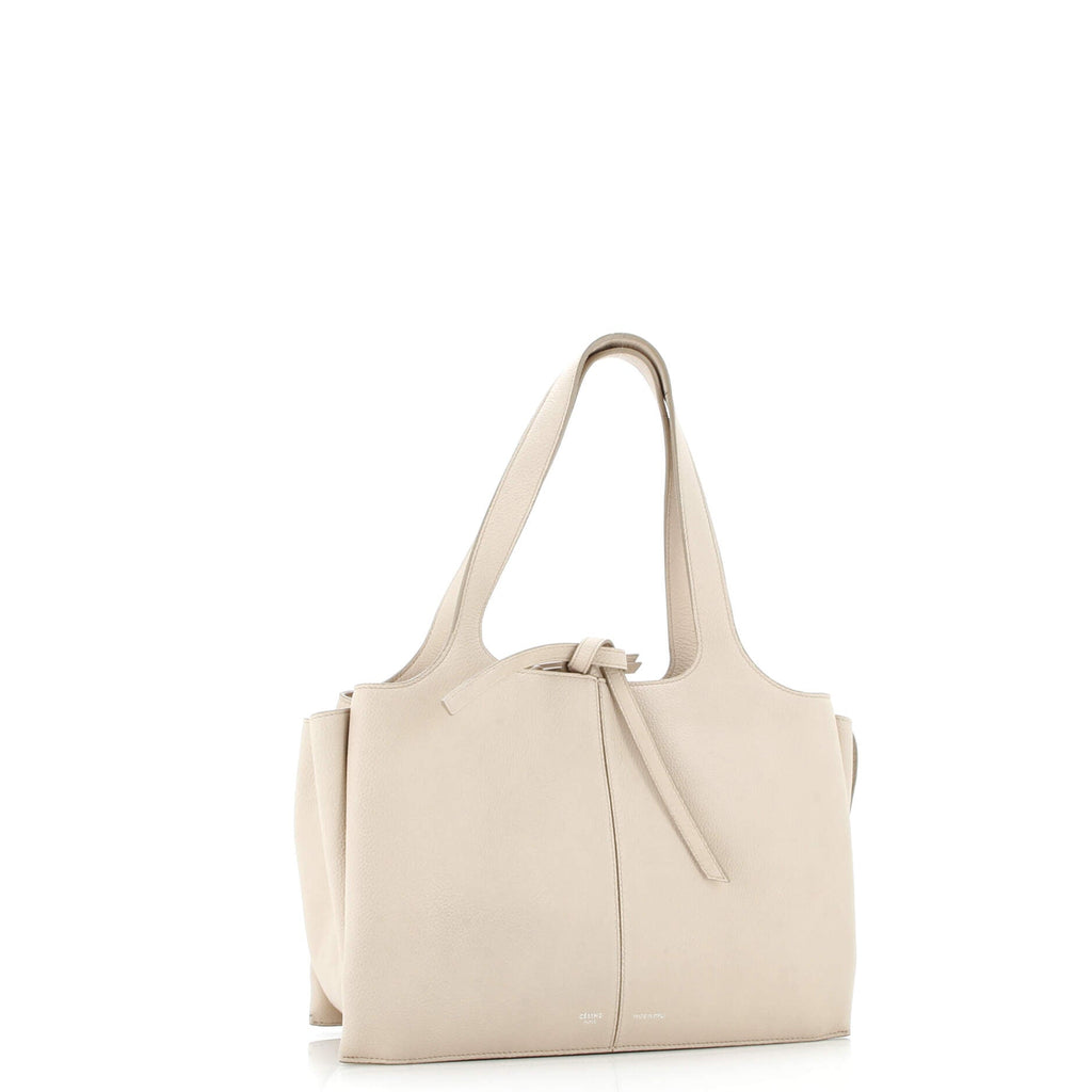 Tri-Fold Shoulder Bag Grained Calfskin Small