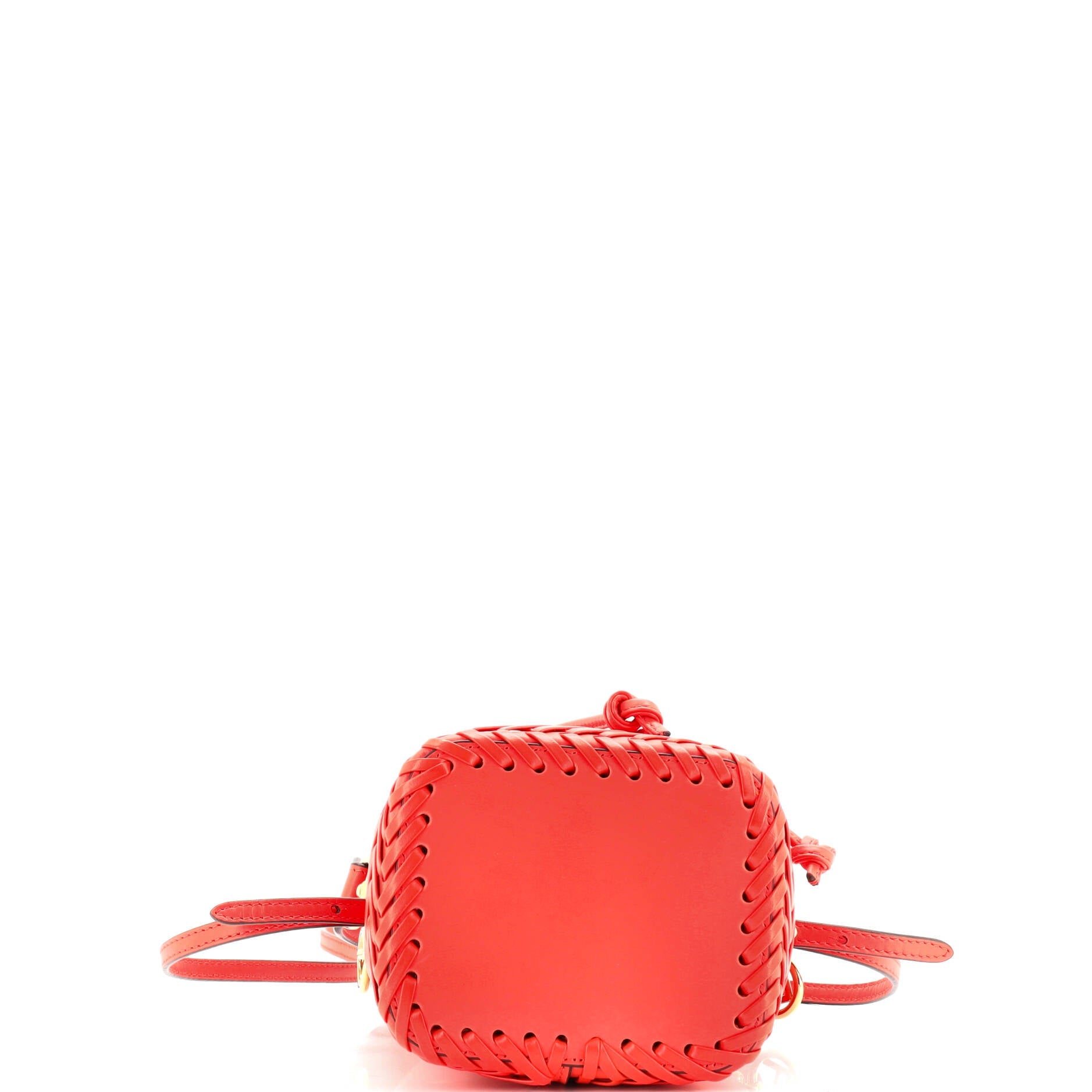 Mon Tresor Bucket Bag Leather with Whipstitch Detail Mini