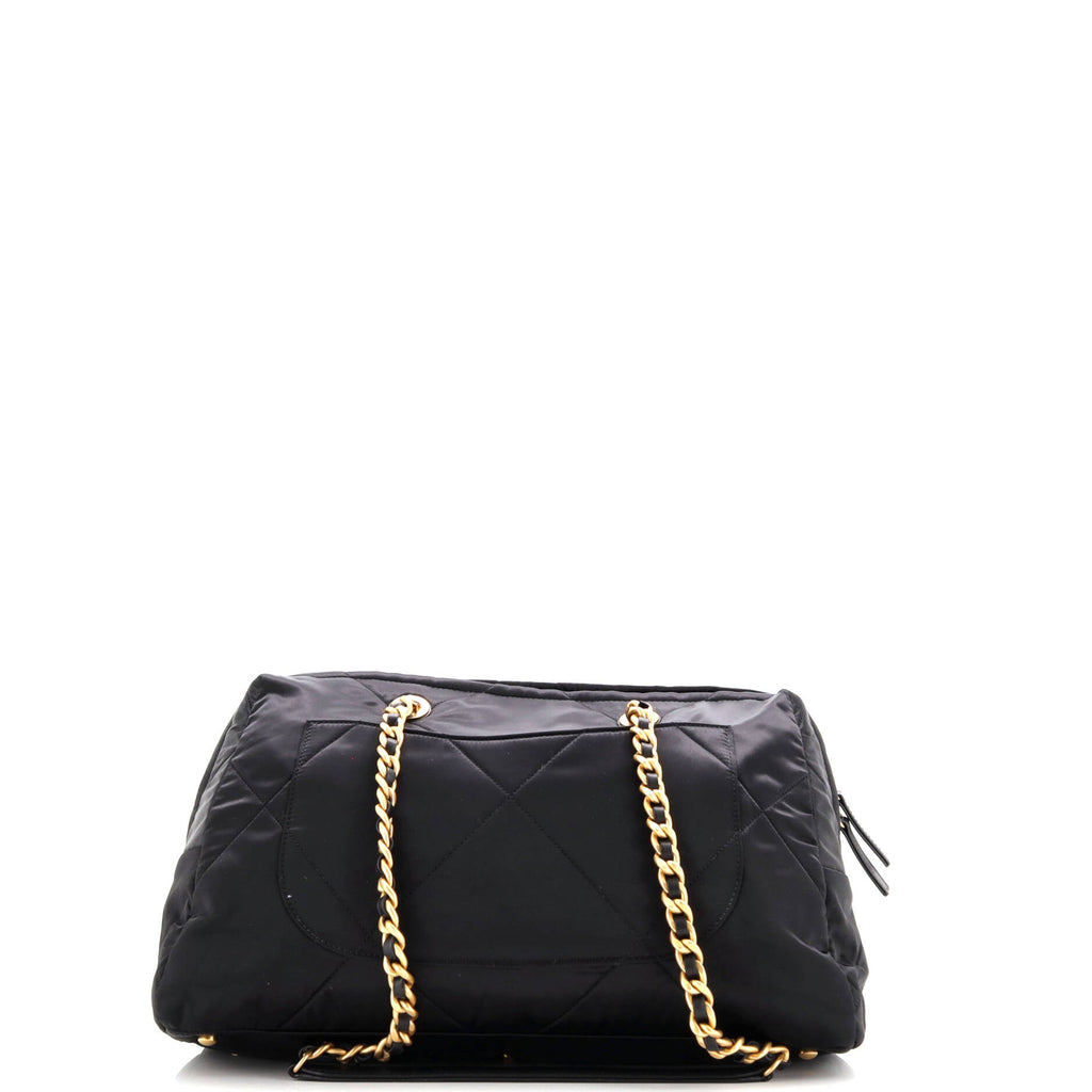 Bowling Tote Bag Quilted Satin Large