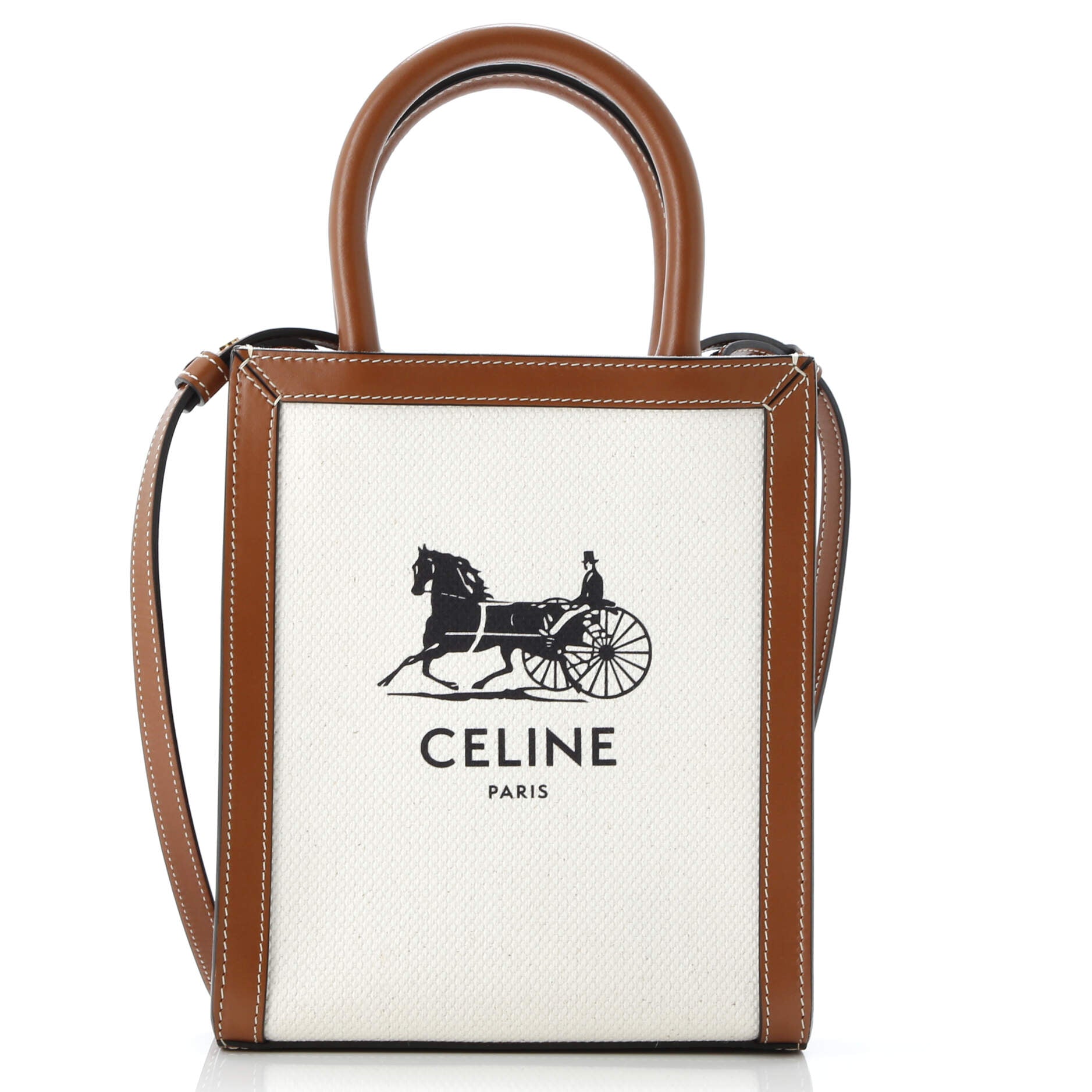 Sulky Vertical Cabas Tote Canvas with Leather Mini
