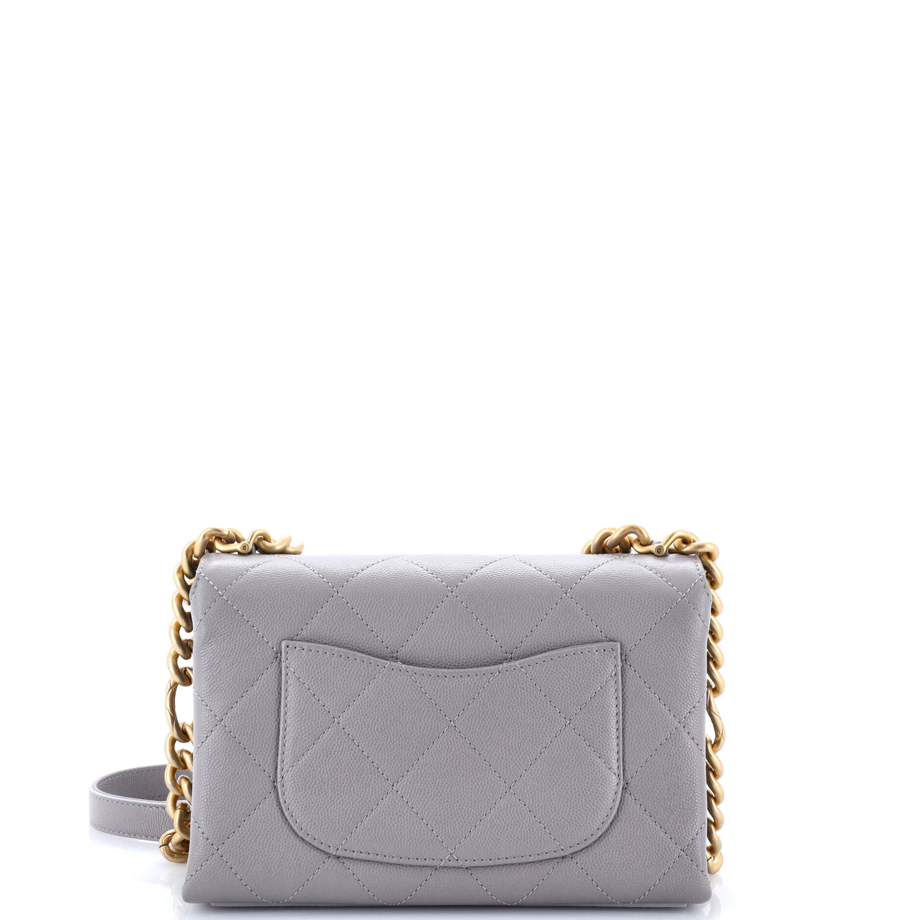 Bracelet On Chain Flap Bag Quilted Caviar Mini