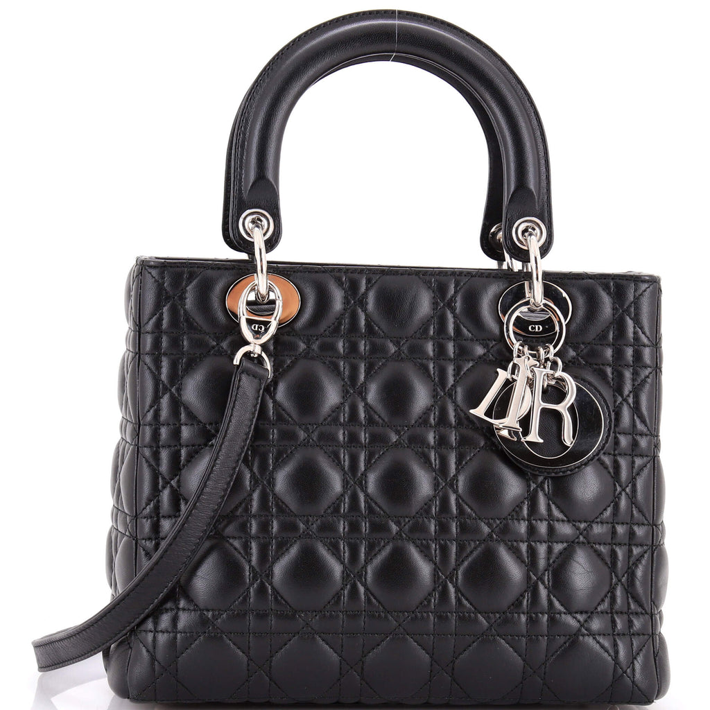 Vintage Lady Dior Bag Cannage Quilt Lambskin Medium