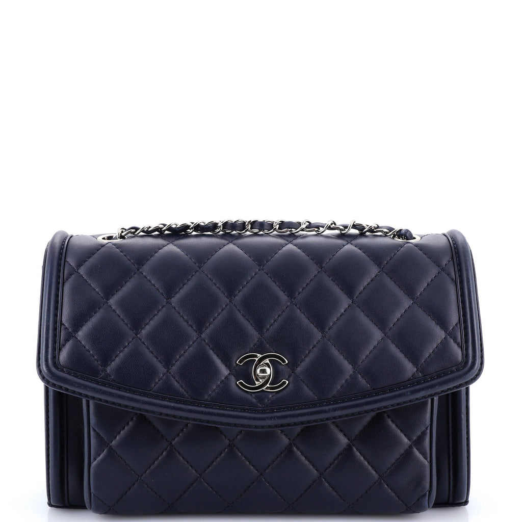 Geometric Flap Bag Quilted Lambskin Large