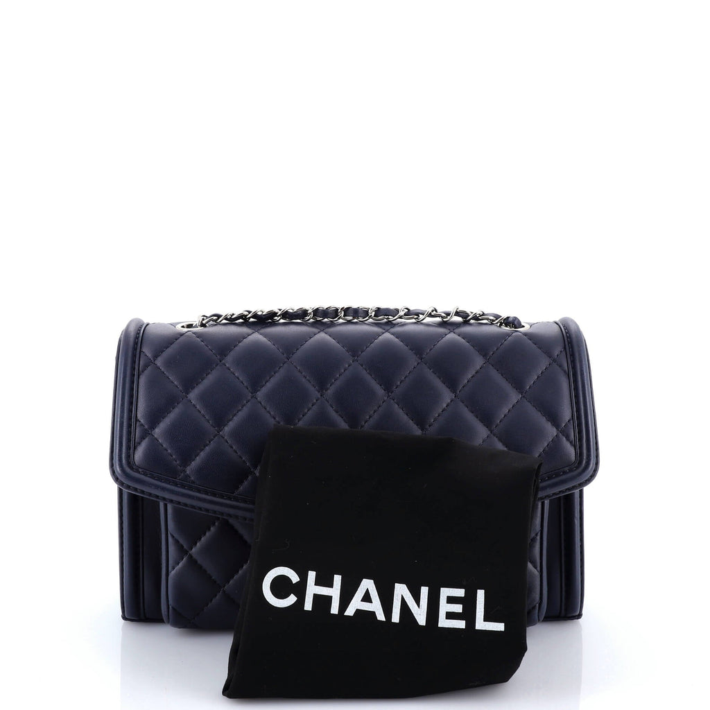 Geometric Flap Bag Quilted Lambskin Large