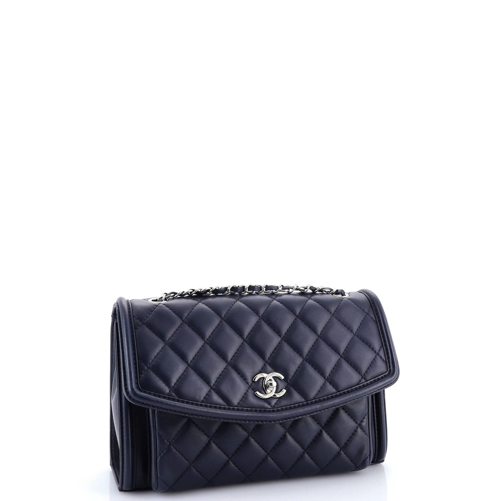 Geometric Flap Bag Quilted Lambskin Large