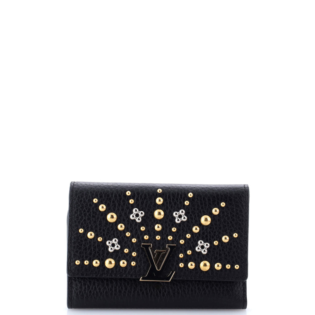 Capucines Wallet Leather with Embellished Detail Compact