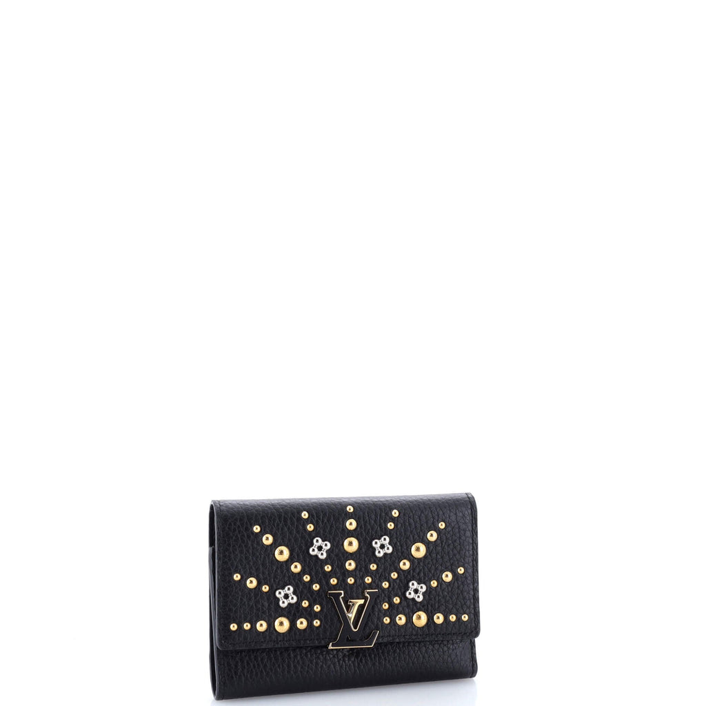 Capucines Wallet Leather with Embellished Detail Compact