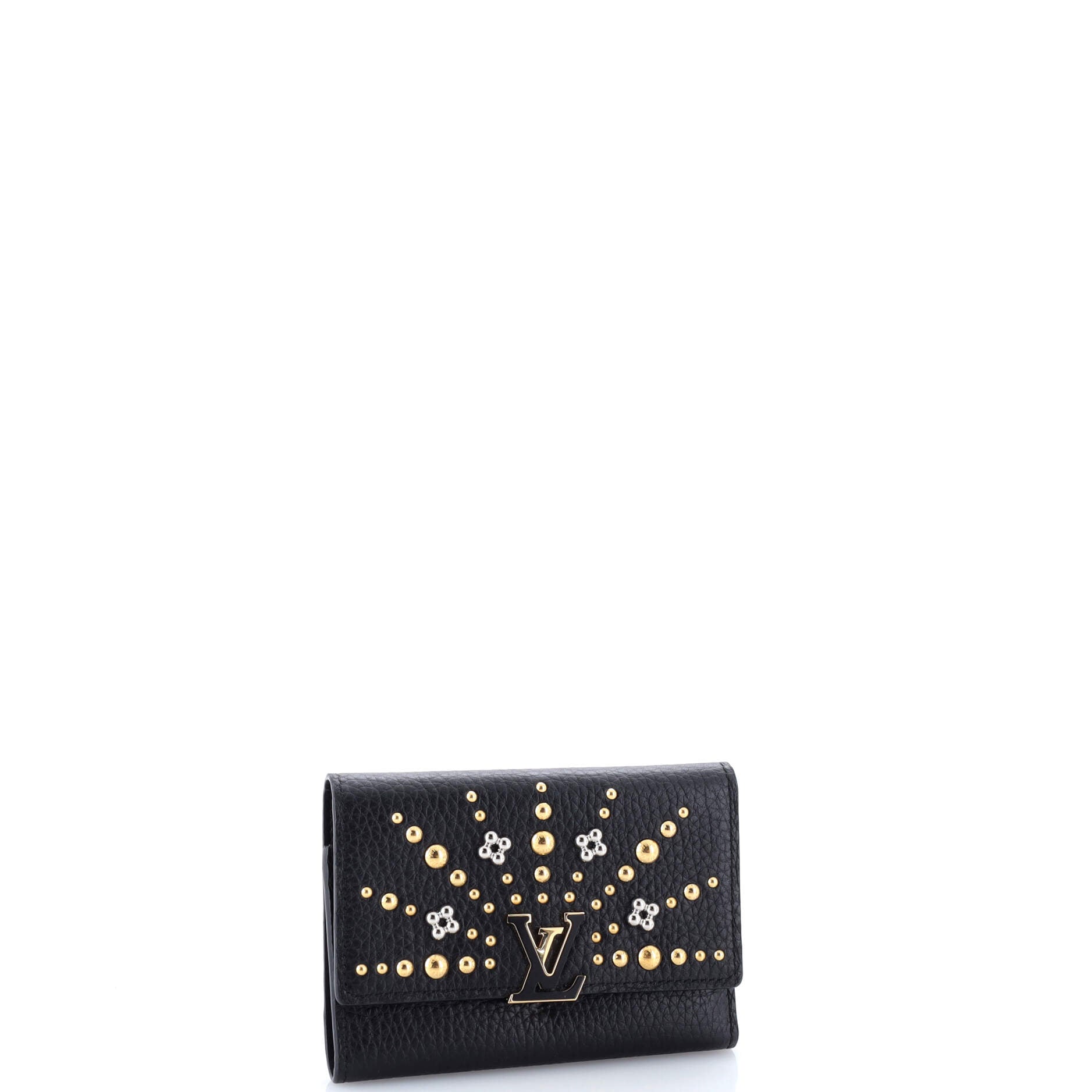Capucines Wallet Leather with Embellished Detail Compact