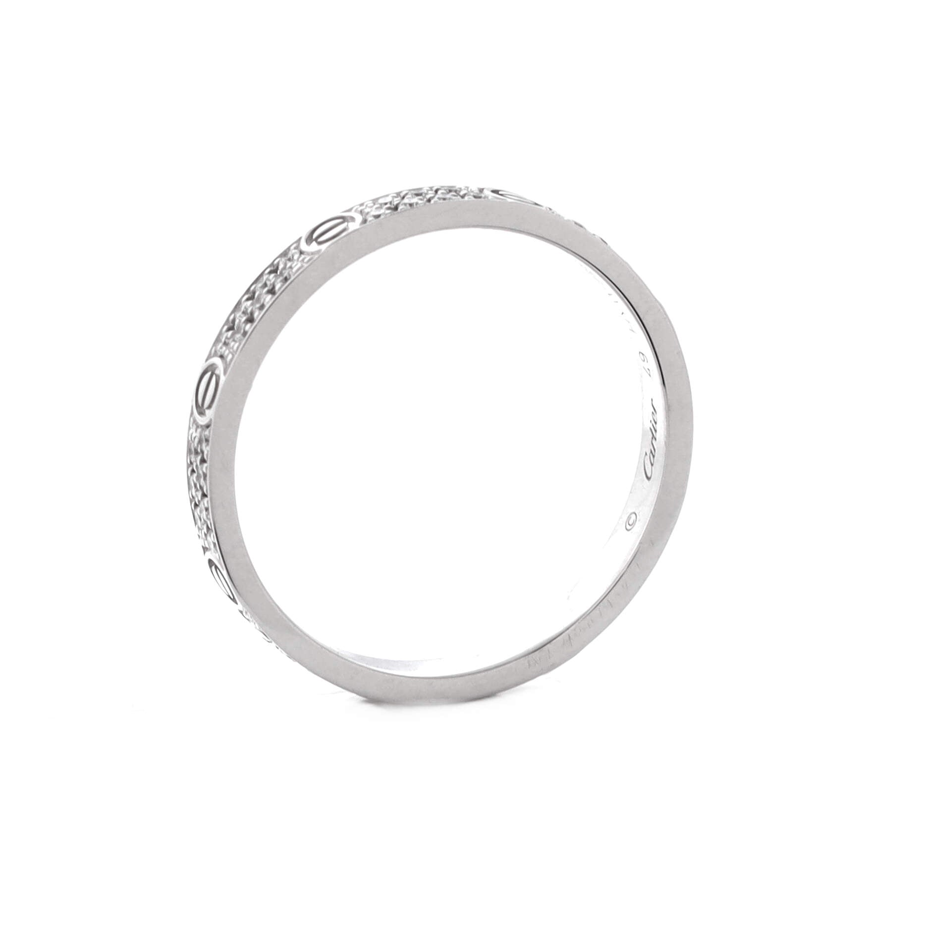 Love Wedding Band Pave Diamonds Ring 18K White Gold and Diamonds Small