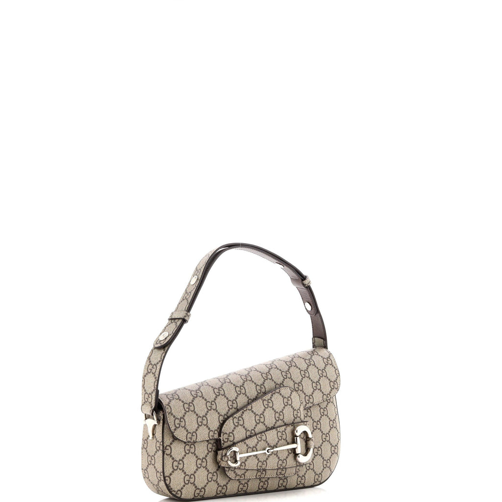 Horsebit 1955 Asymmetric Shoulder Bag GG Coated Canvas Small