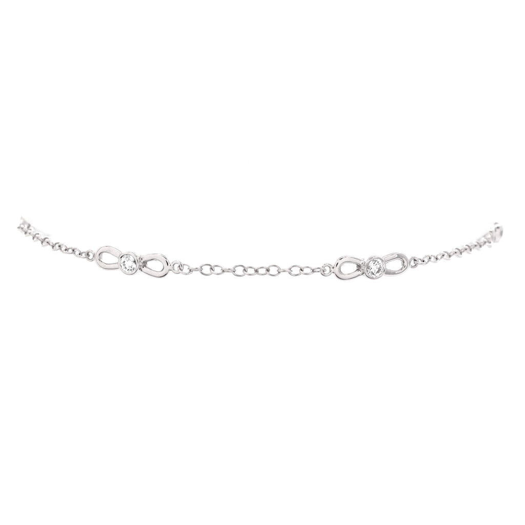 Elsa Peretti Diamonds 5 Stone Ribbon Bracelet 18K White Gold with Diamonds