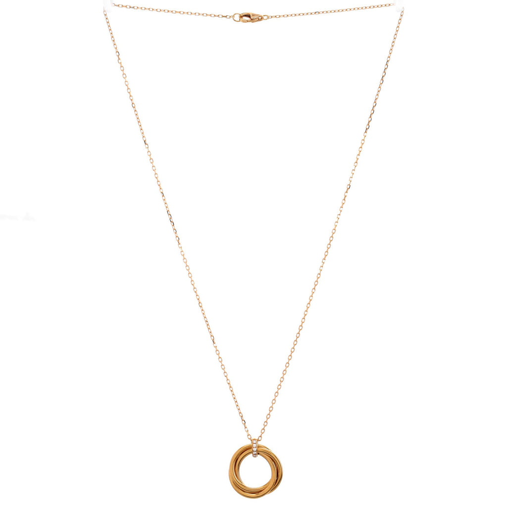 Trinity Pendant Necklace 18K Yellow Gold and Diamonds