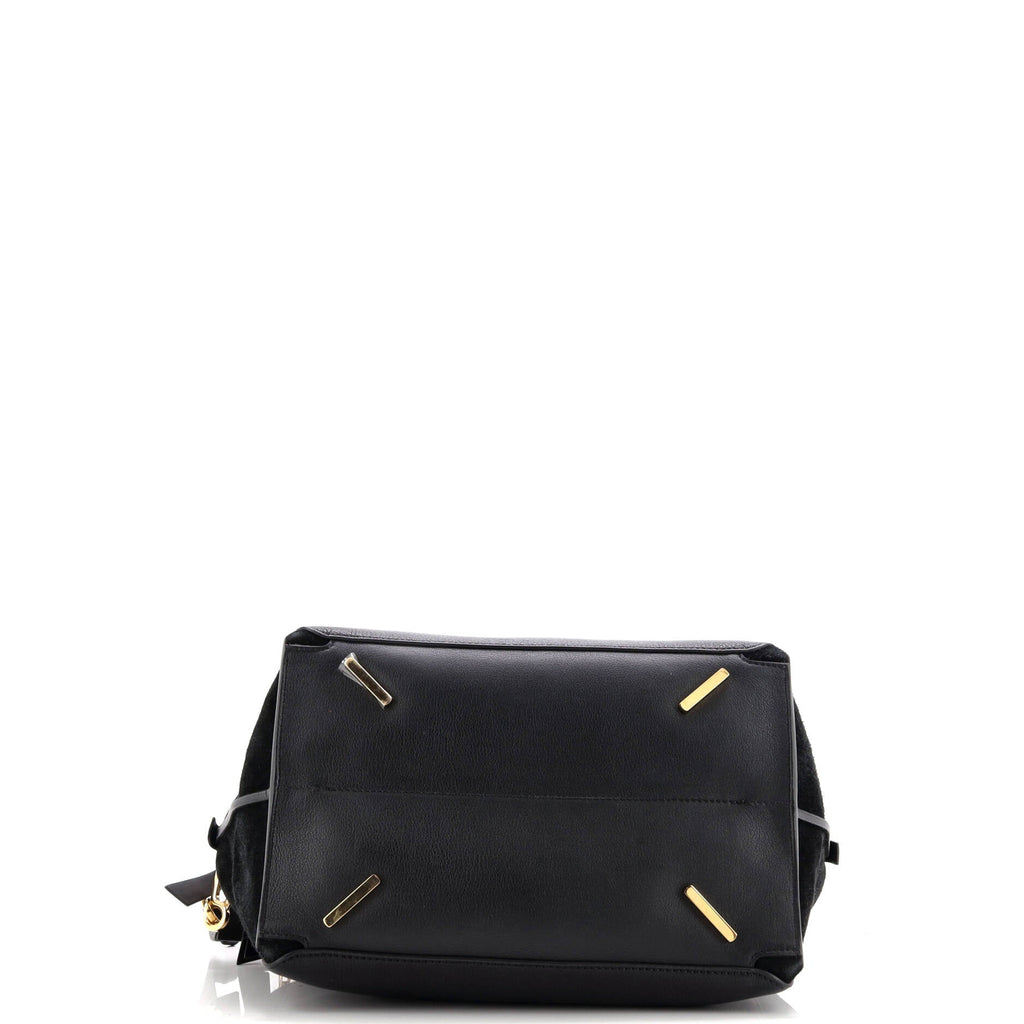 Triple Zip Convertible Tote Leather with Suede Medium