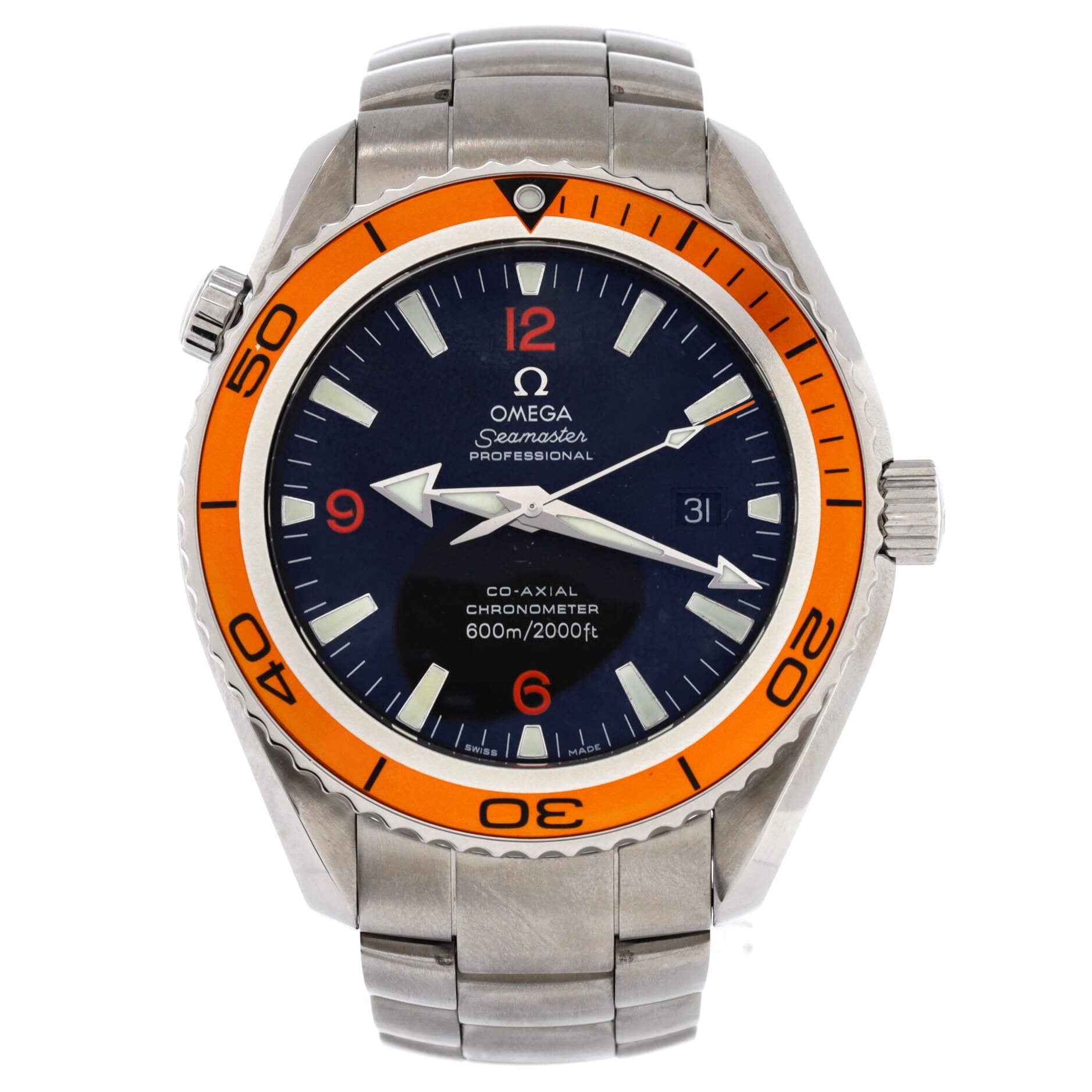 Seamaster Professional Planet Ocean 600M Co-Axial Chronometer Automatic Watch Stainless Steel 45