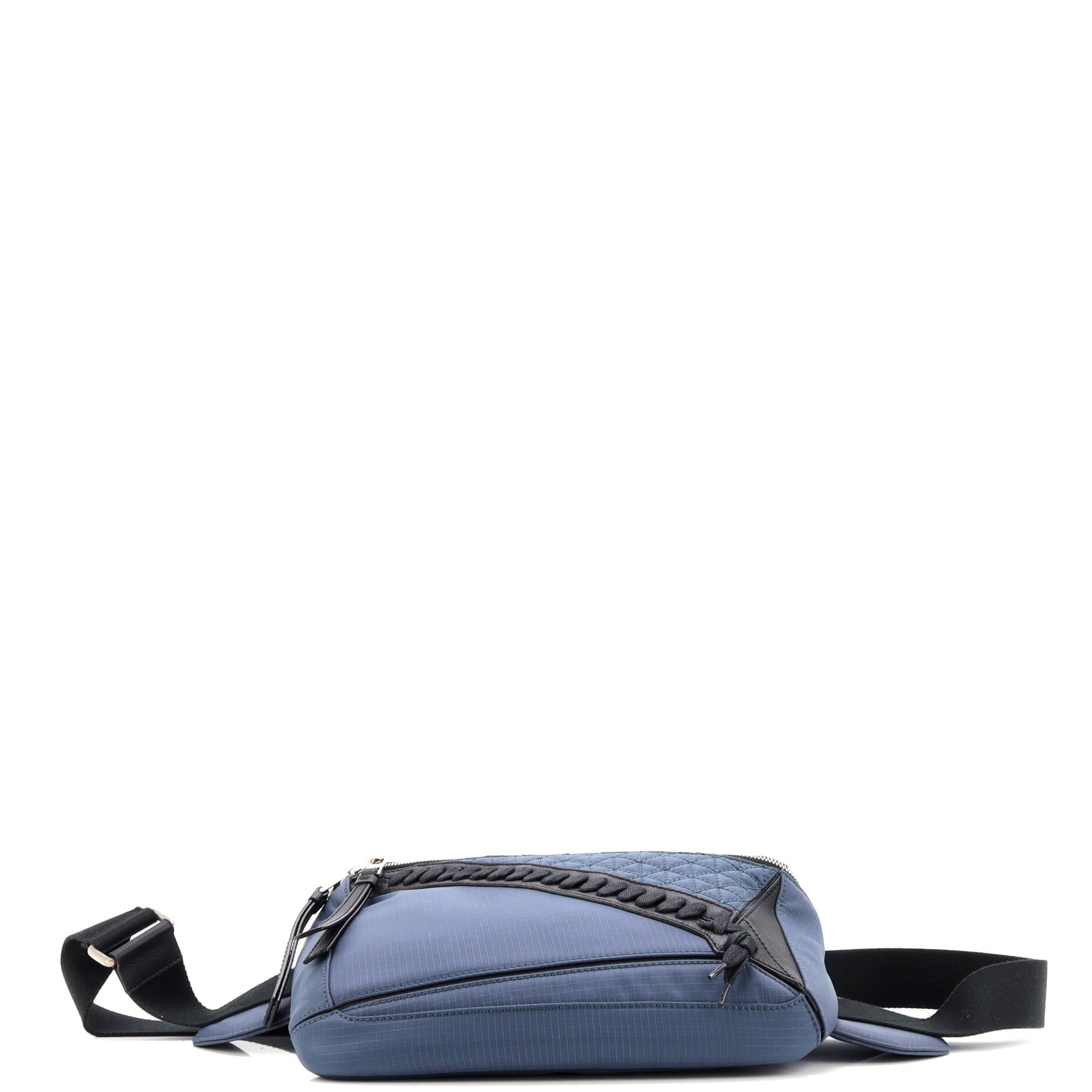 Puzzle Bum Bag Whipstitch Nylon wth Leather Small