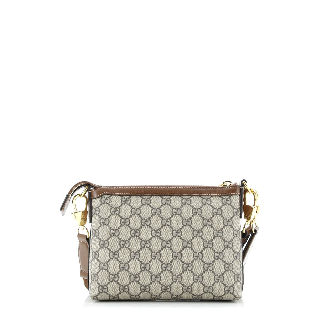 Interlocking G Patch Wristlet Messenger Bag GG Coated Canvas Small