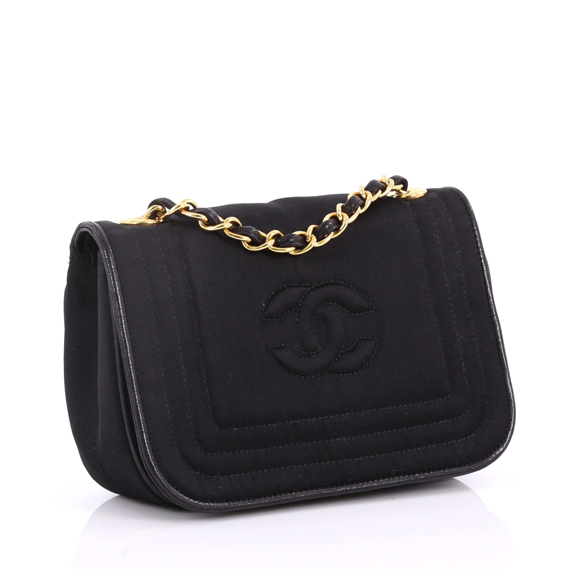 Vintage CC Stitch Flap Bag Satin Mini