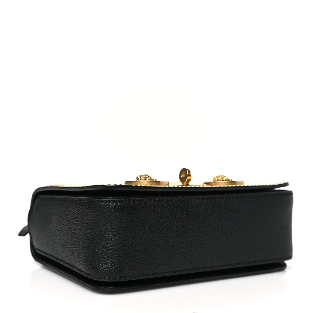 Calfskin Barocco Printed Icon Small Shoulder Bag Black