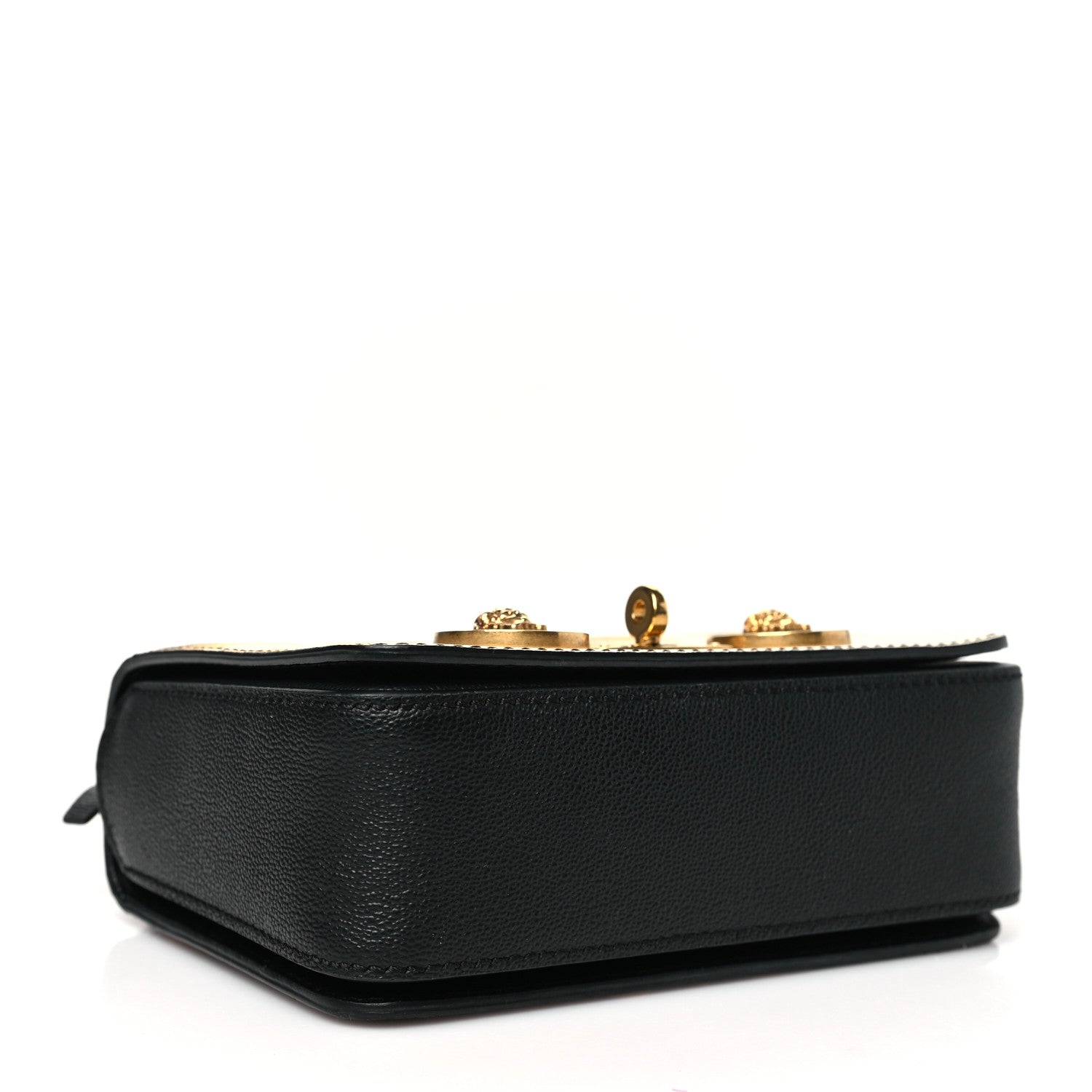 Calfskin Barocco Printed Icon Small Shoulder Bag Black