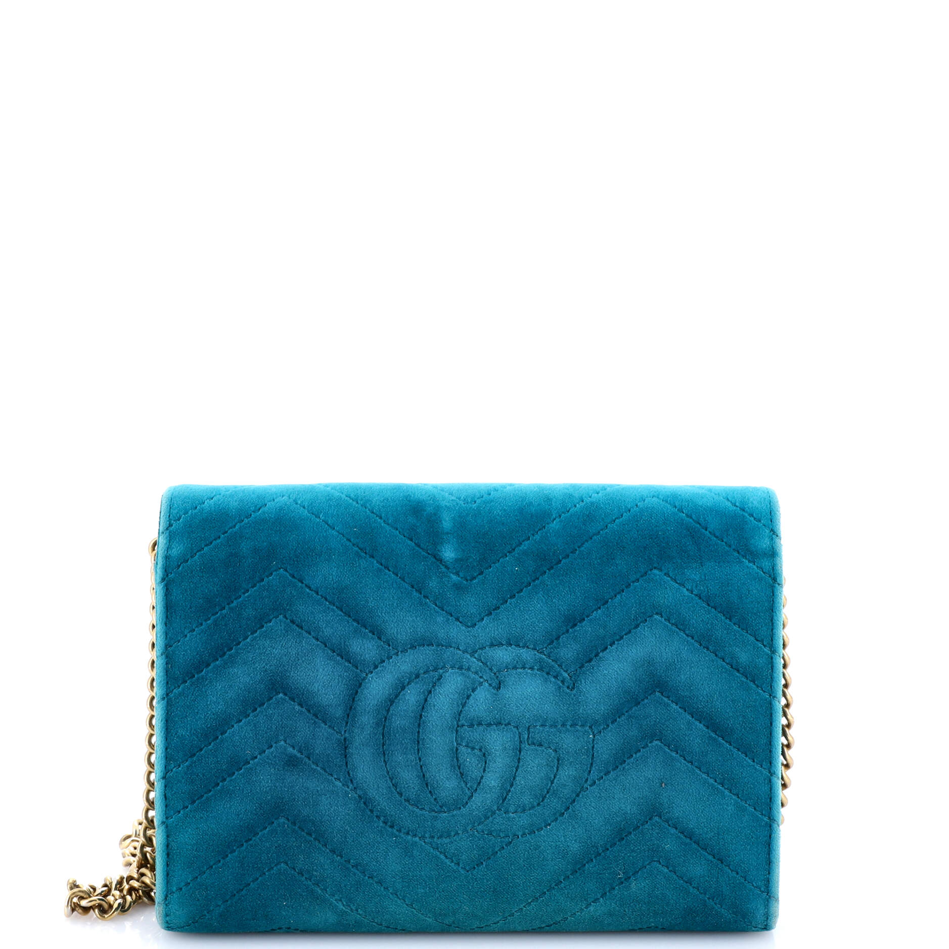 GG Marmont Chain Wallet Matelasse Velvet Mini