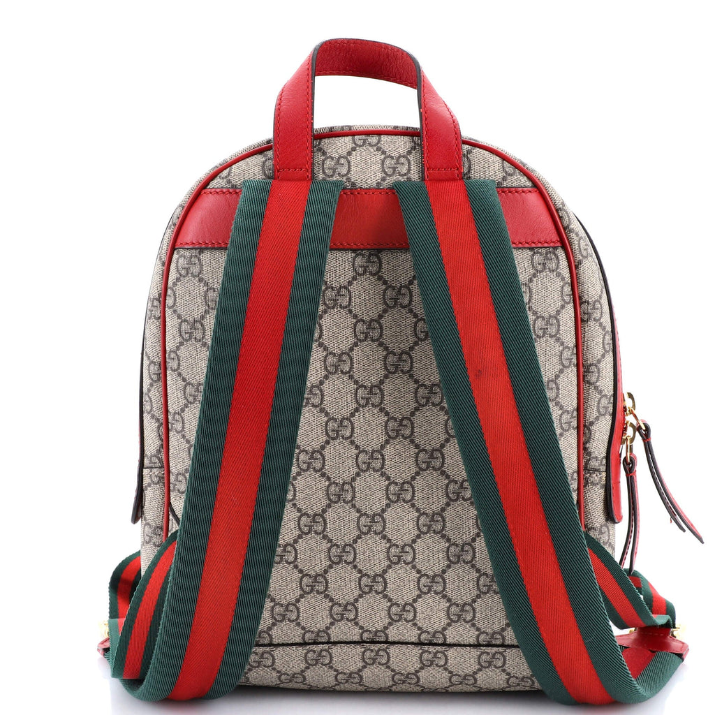 Zip Pocket Backpack Embroidered GG Coated Canvas Small