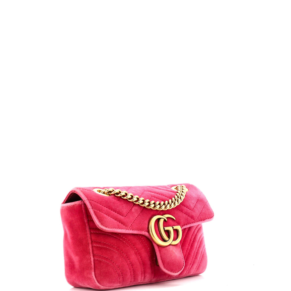 GG Marmont Flap Bag Matelasse Velvet Mini