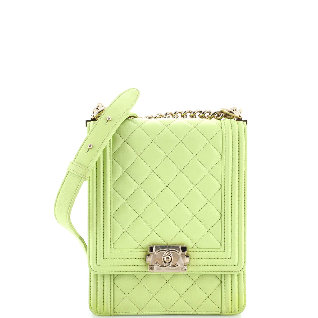 North South Boy Flap Bag Quilted Lambskin Small