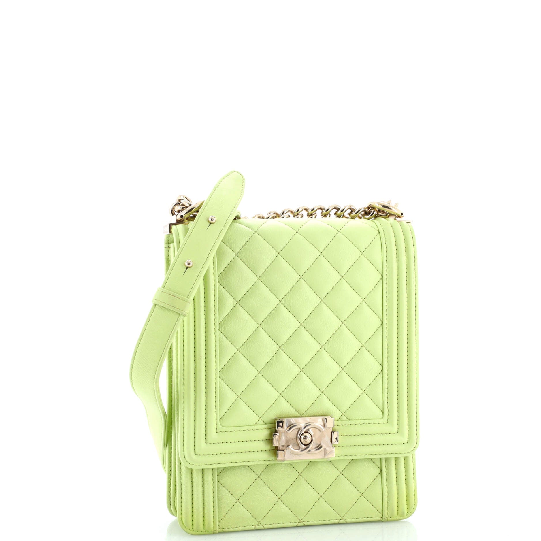 North South Boy Flap Bag Quilted Lambskin Small